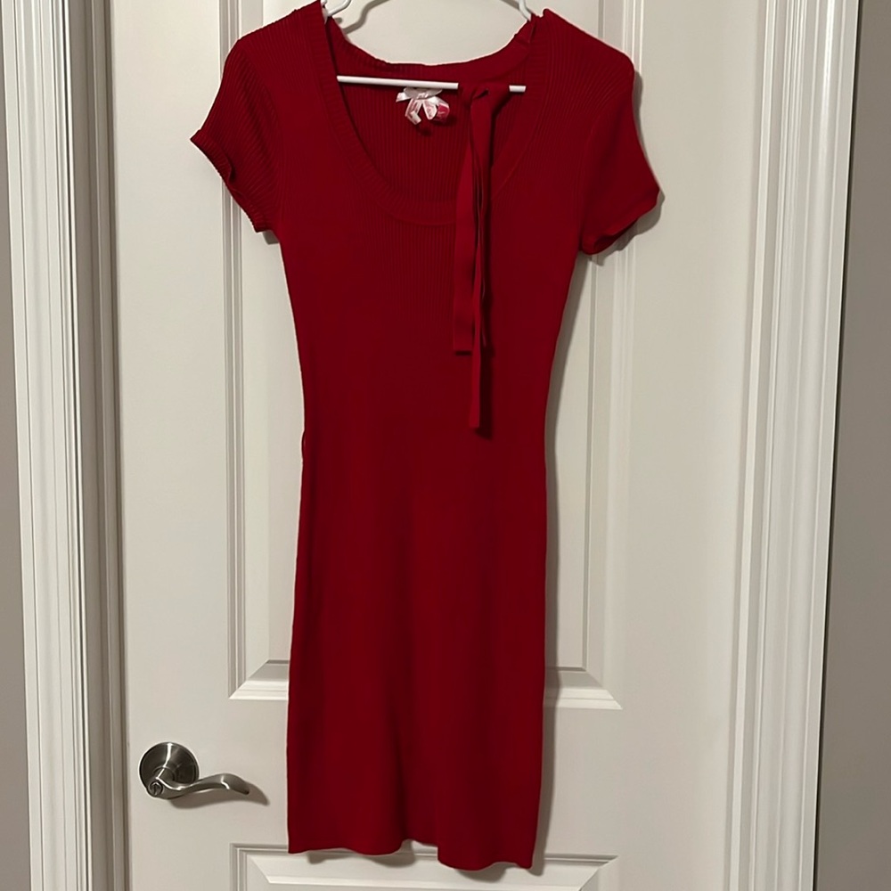 Derek Heart red sweater dress with belt